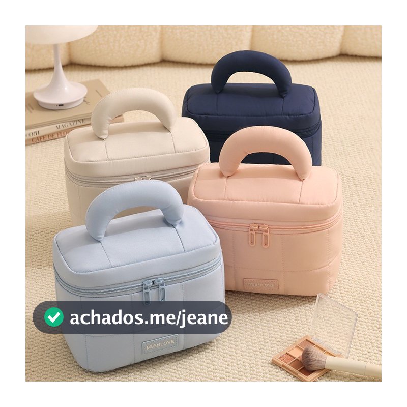 Necessaire de Maquiagem de Alta Capacidade com Alça Acolchoada