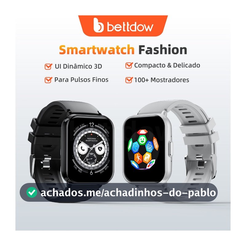 BETTDOW Relógio inteligente  Tela cheia Rastreador de fitness sensível ao toque IP68 À prova d'água Suporta dados GPS do