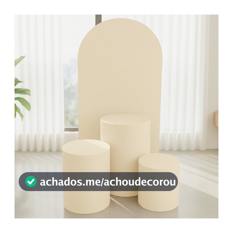 Kit 1 Capa Painel Romano Picolé 2,00m X 1,00m Cor Única E Trio de Capas para Cilindros Cor Única