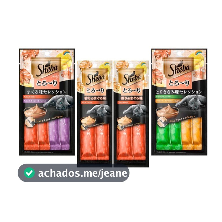 PETISCO PARA GATOS SHEBA CREAMY CREMOSO 4 SACHÊS 12GRS CADA TOTAL 48GRS