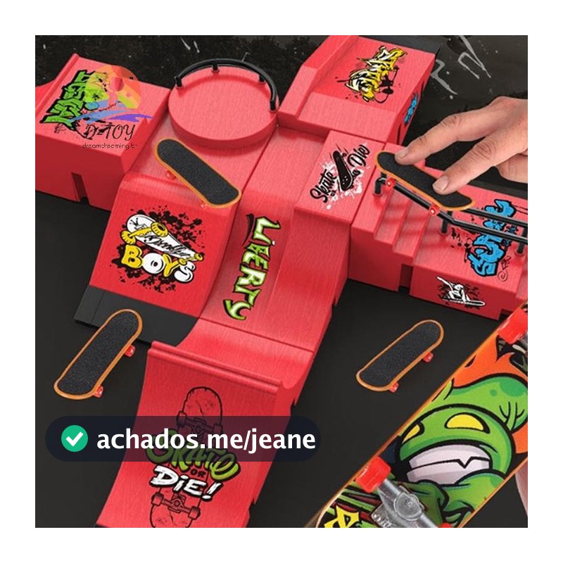 D-1 Conjunto Kit De Skate Na Ponta Do Dedo Crianças Brinquedos Esportivos Jogo Parque Local Passo Rampa Cena Adereços Pr