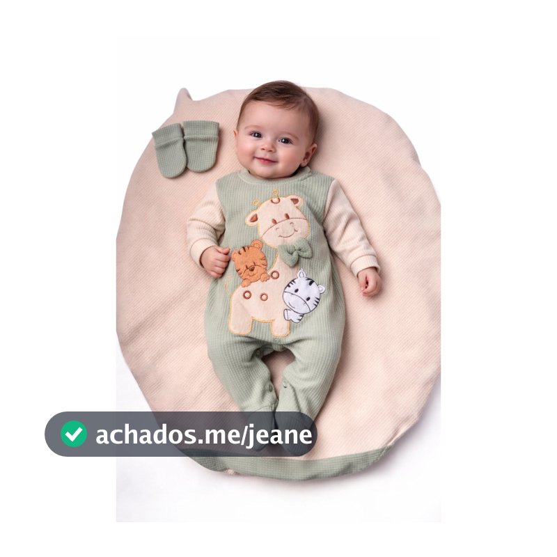 Saída Maternidade Menino Pedro 03 Peças Safari Malha Tricot Roupas de Bebê