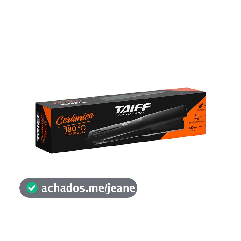 Prancha/Chapinha Taiff Cerâmica 180°C Bivolt