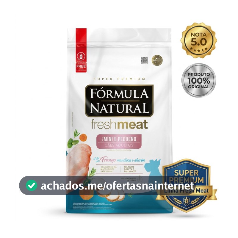 Ração Formula Natural Fresh Meat Cães Adultos Mini e Pequeno 2,5kg Grain Free Frango Super Premium