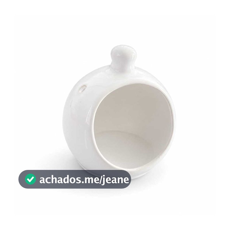 Porta Alho em Cerâmica Branca 12cm  2ª Linha Organizador Cozinha Decorativo