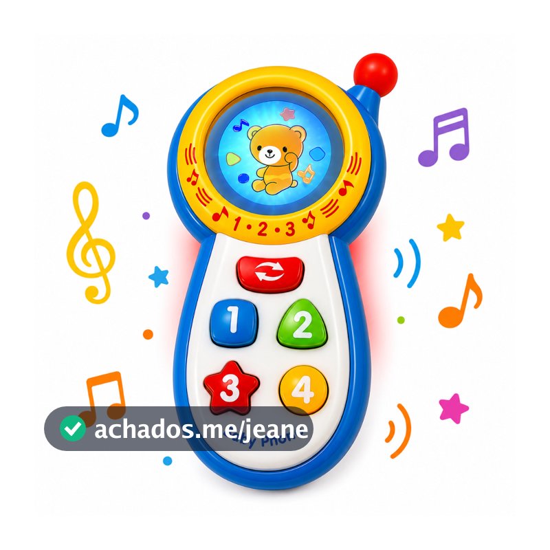 Celular Infantil Brinquedo Educativo Baby Phone com Música Luzes e Espelho