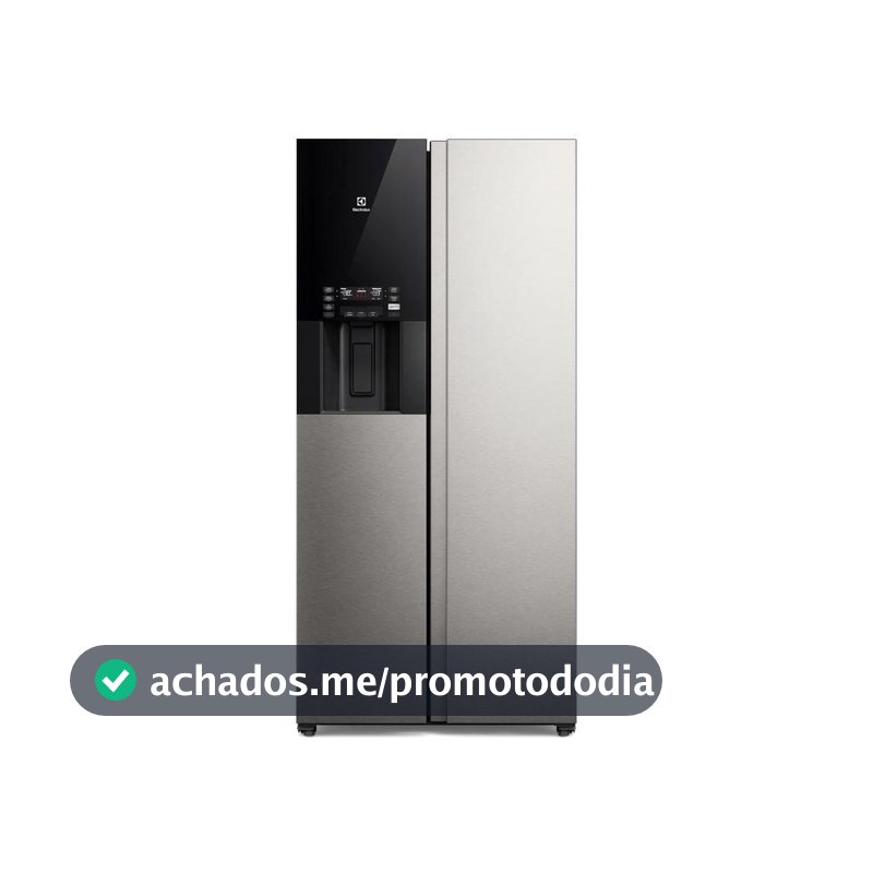 Geladeira Electrolux Frost Free Inverter 481L AutoSense e Água e Gelo na Porta Side by Side Inox Look (ES4WS)