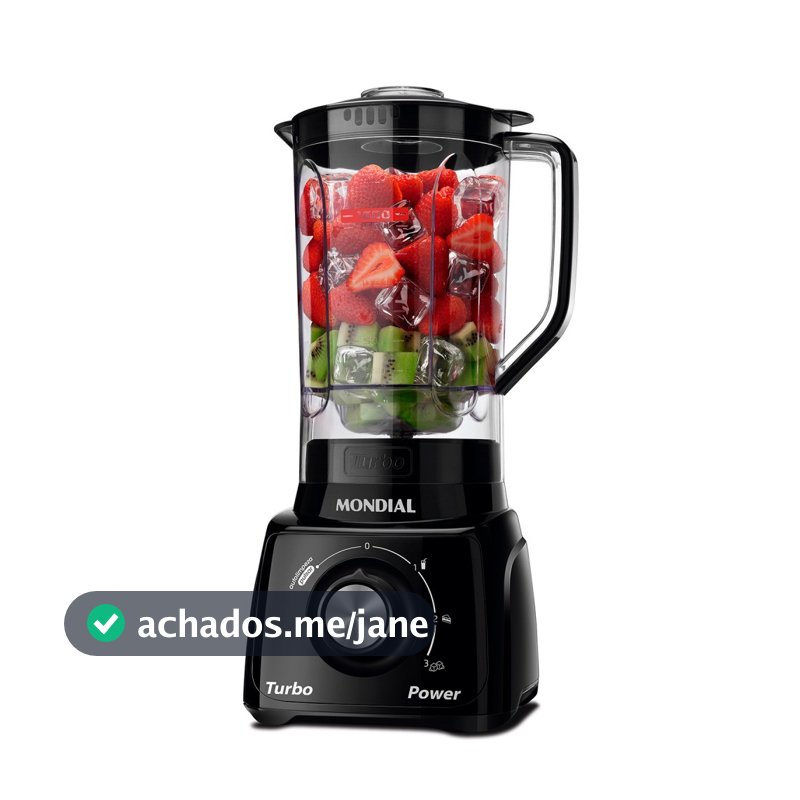 Liquidificador 3 velocidades Turbo Power preto - L-99FB - Mondial