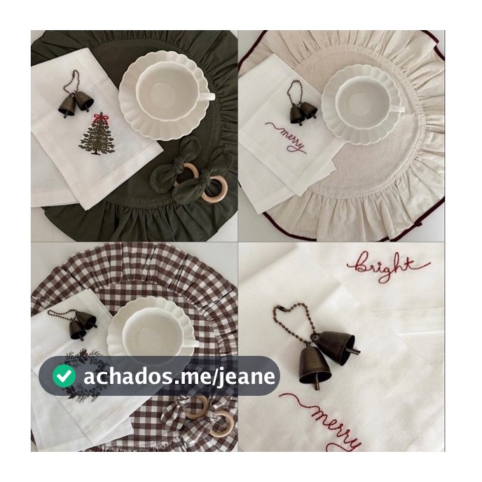 Kits Jogos americanos Coleção de Natal ( 2 Lugares a mesa )