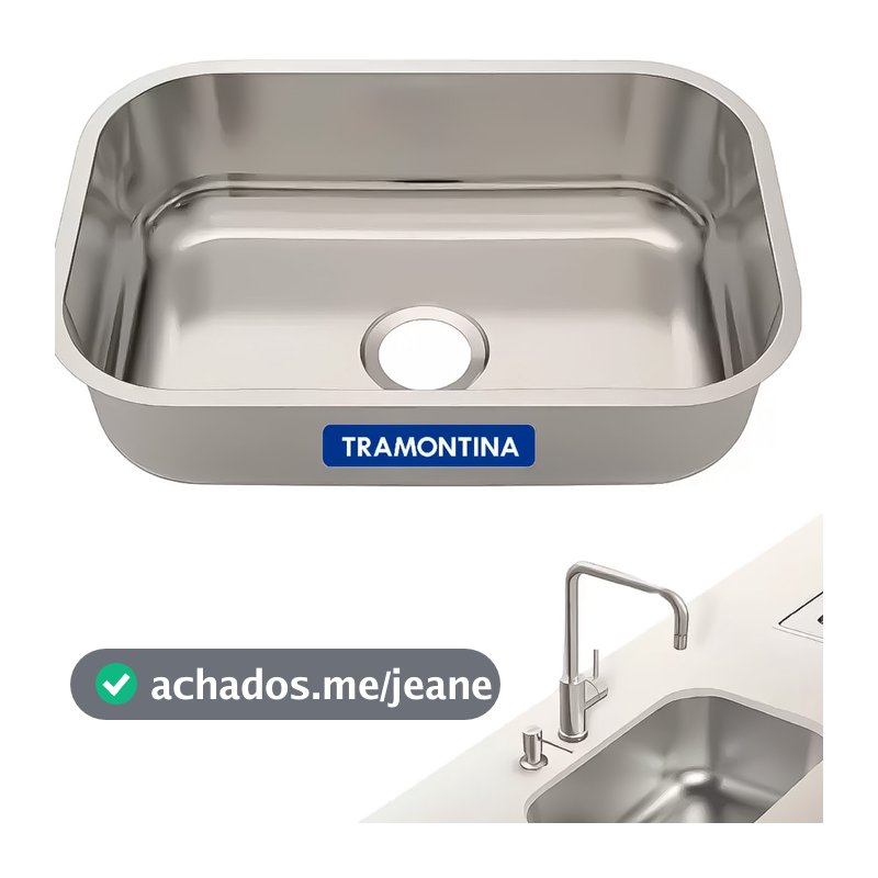 Cuba De Aço Inox Retangular Basic 47x30x14,5cm 18 Litros Tramontina Original