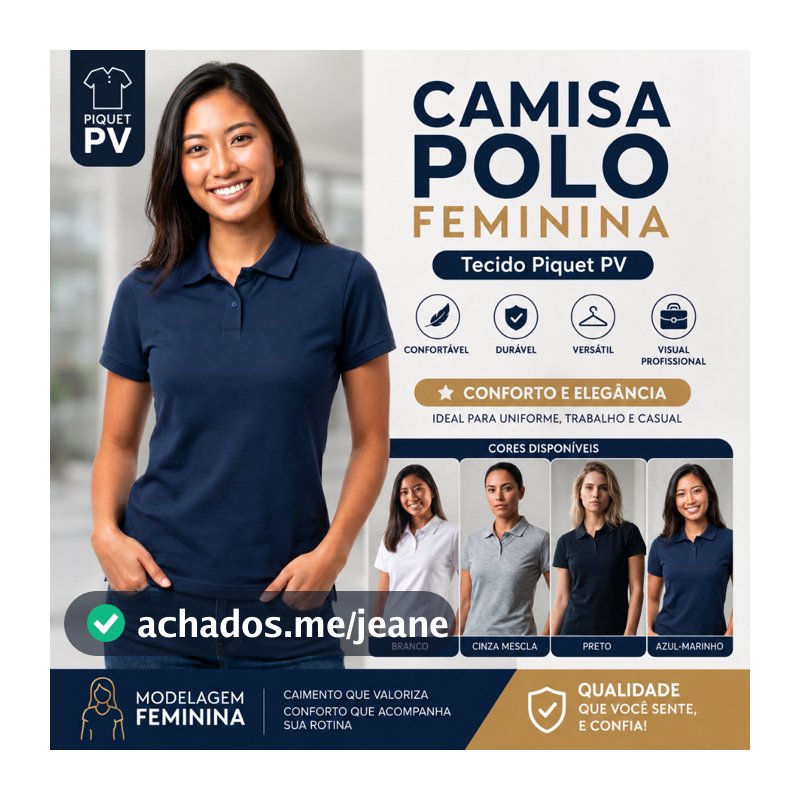 Blusa Camisa Social Gola Polo Feminina Trabalho Uniforme Premium