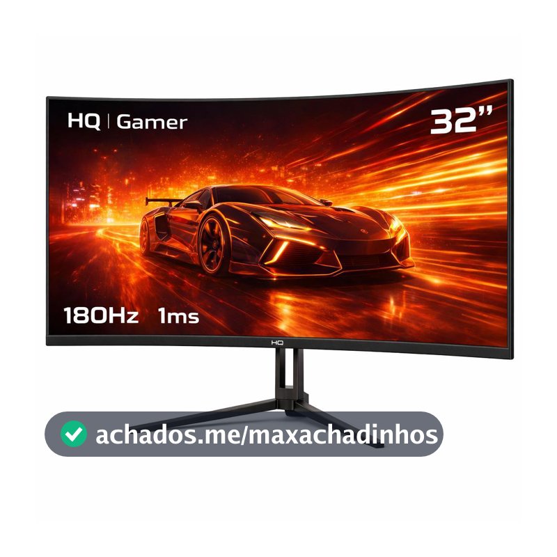 Monitor Gamer HQ Ultra 32" Curvo 1ms, 180Hz, Quad HD (QHD) - 2560x1440, AMD FreeSync, HDMI, DP, HQ32C180