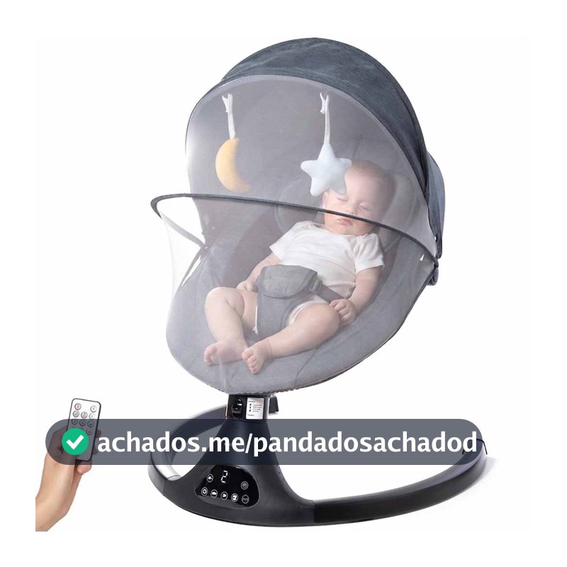 Cadeira de Descanso e Balanço para Bebê Bliss Baby Style com Música, Mosquiteiro e Controle Remoto