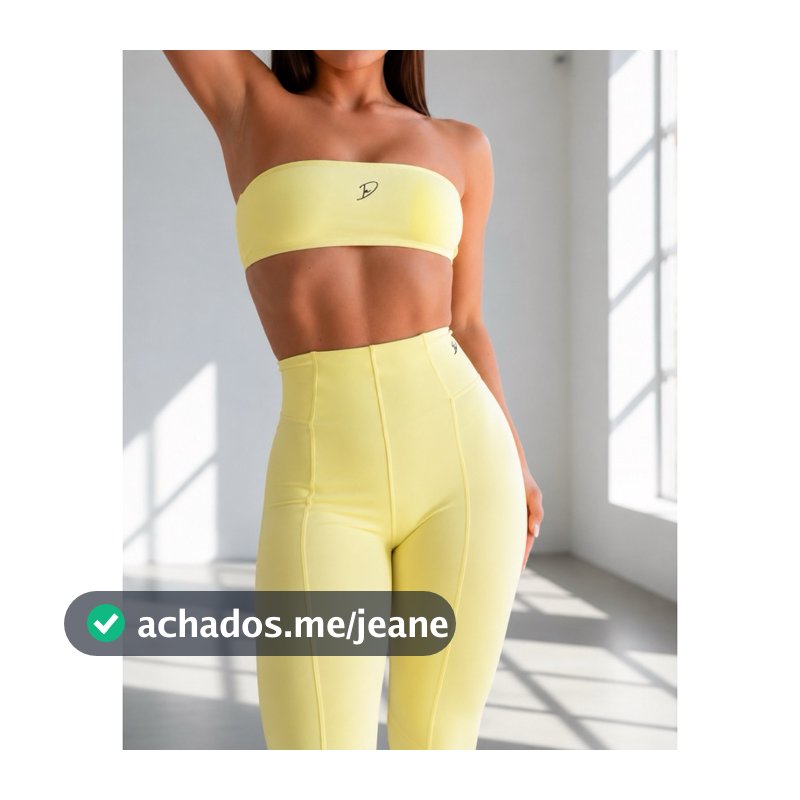 DIASP Conjunto Fitness Top + Leg Corset Poliamida Legging Roupa Academia