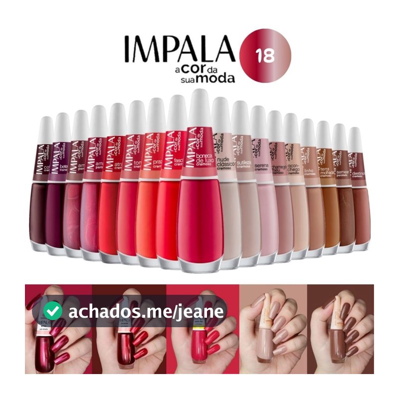 IMPALA Kit 18 Esmaltes Tons Nude e Vermelhos Clássicos Sofisticados Longa Duração Alta Cobertura Manicure Pedicure