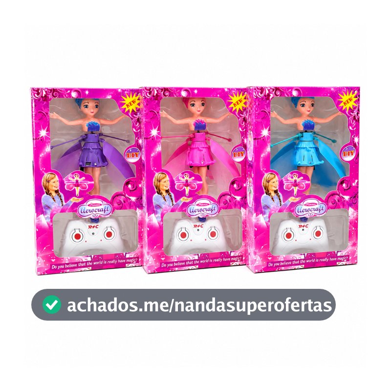Boneca Fada Voadora Com Controle Remoto E Sensor De Mão Recarregável Brinquedo Infantil