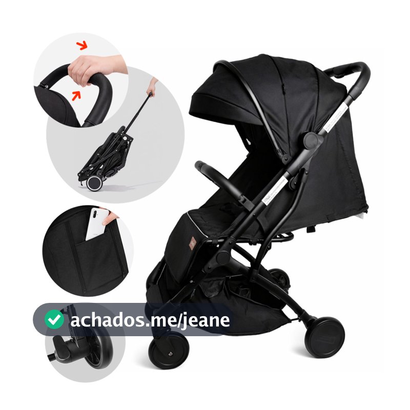 Carrinho De Bebê Portátil Para Viagem Aero Preto Yuupi