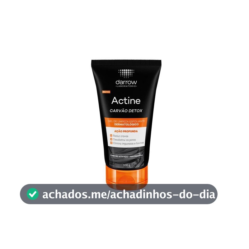 Darrow Actine Carvão Detox Gel De Limpeza Esfoliante 100g