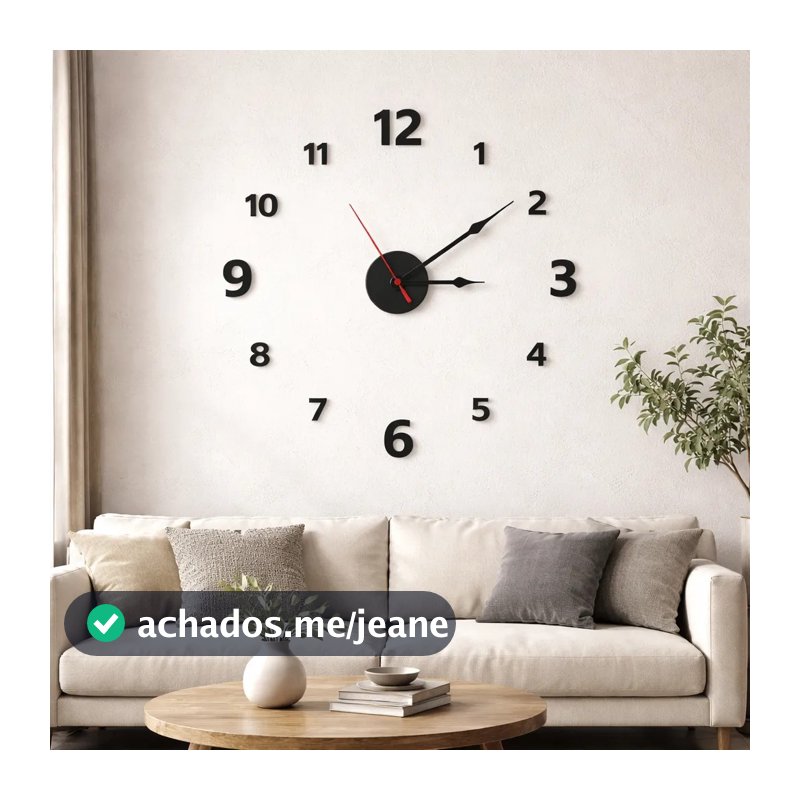 Relógio De Parede Decorativo MDF 3d Grande Minimalista 60cm
