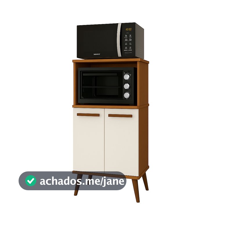 Paneleiro Organizador de Cozinha para Microondas e Forno 2 Portas Lisboa