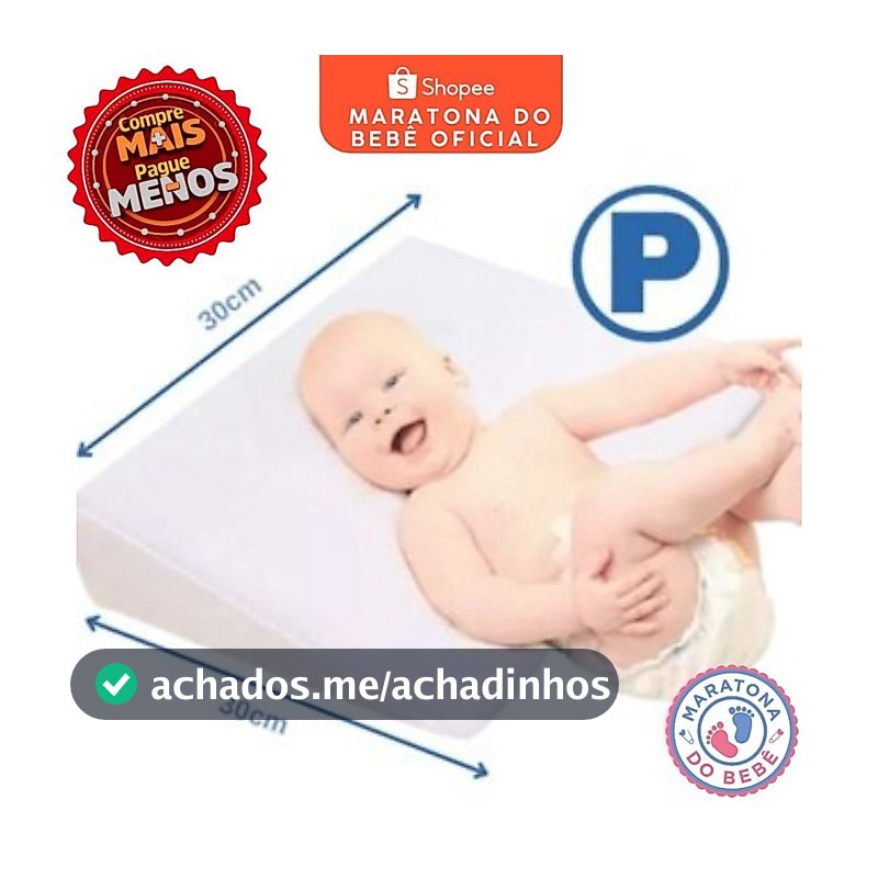Travesseiro Anti Refluxo Carrinho Mini Berço Rampa Enchimento + 1 Fronhas Confortável