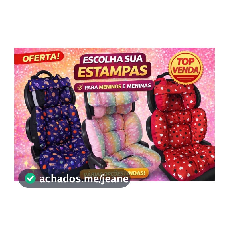 Colchonete Universal Infantil p/ Cadeirinha 25 a 36kg com Faixa Protetora – Conforto e Segurança