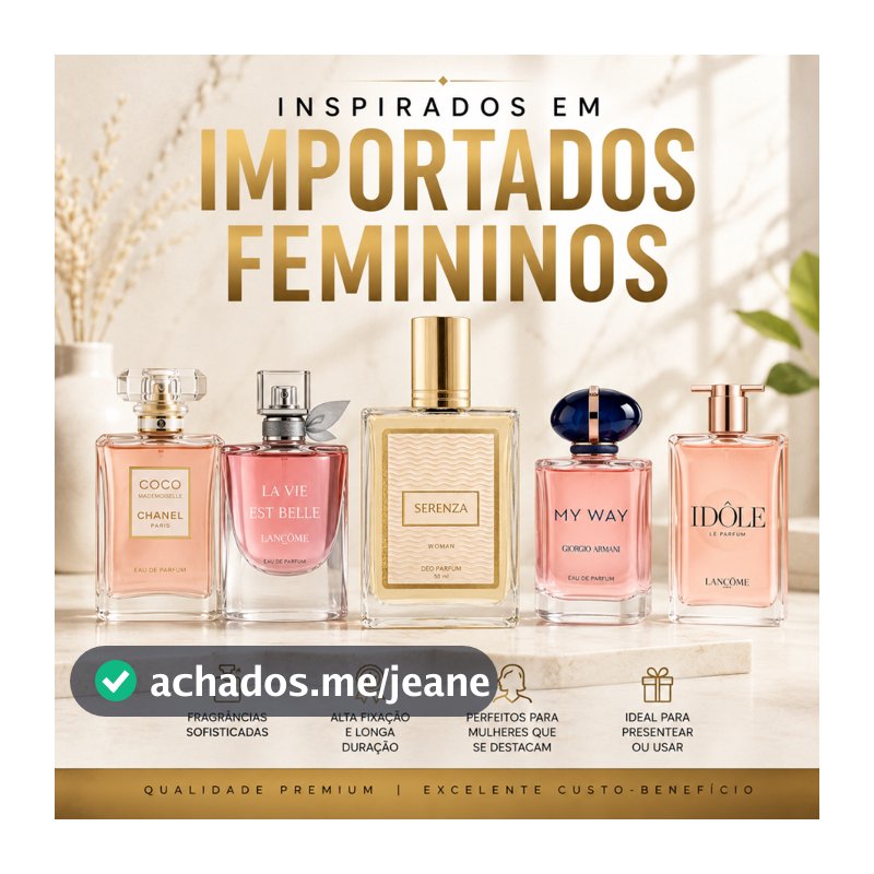 Perfumes Femininos Serenza Fragrâncias Importadas Inspirações Marcantes Alta Fixação e Longa Duração