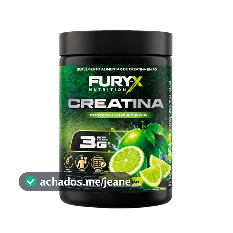 Creatina Monohidratada 300g Sabor Limão - Fury-x Nutrition