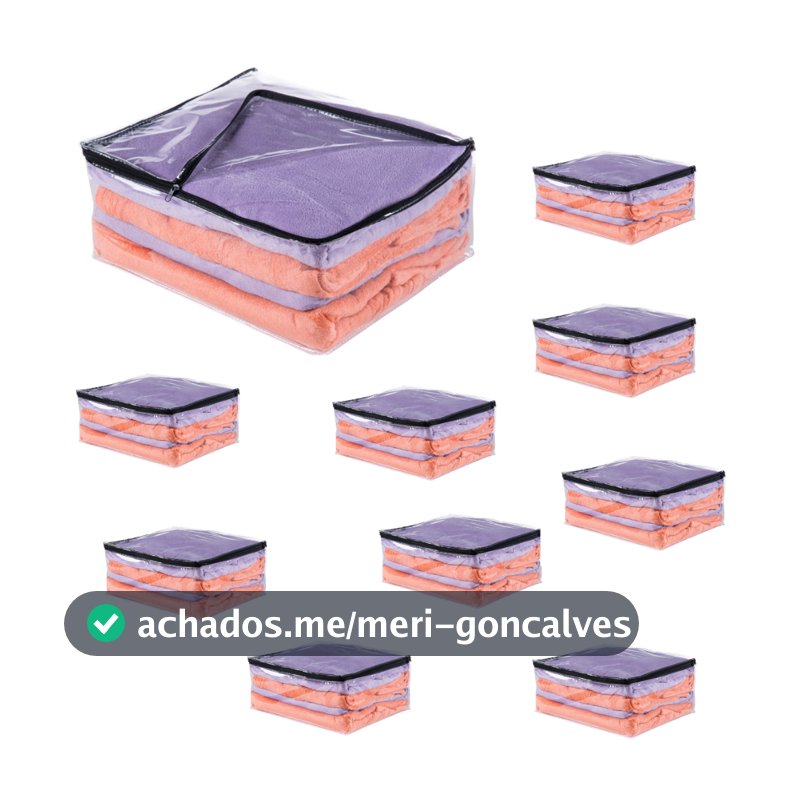 Kit 10 Saco Organizador para Edredom Coberto com Ziper Preto