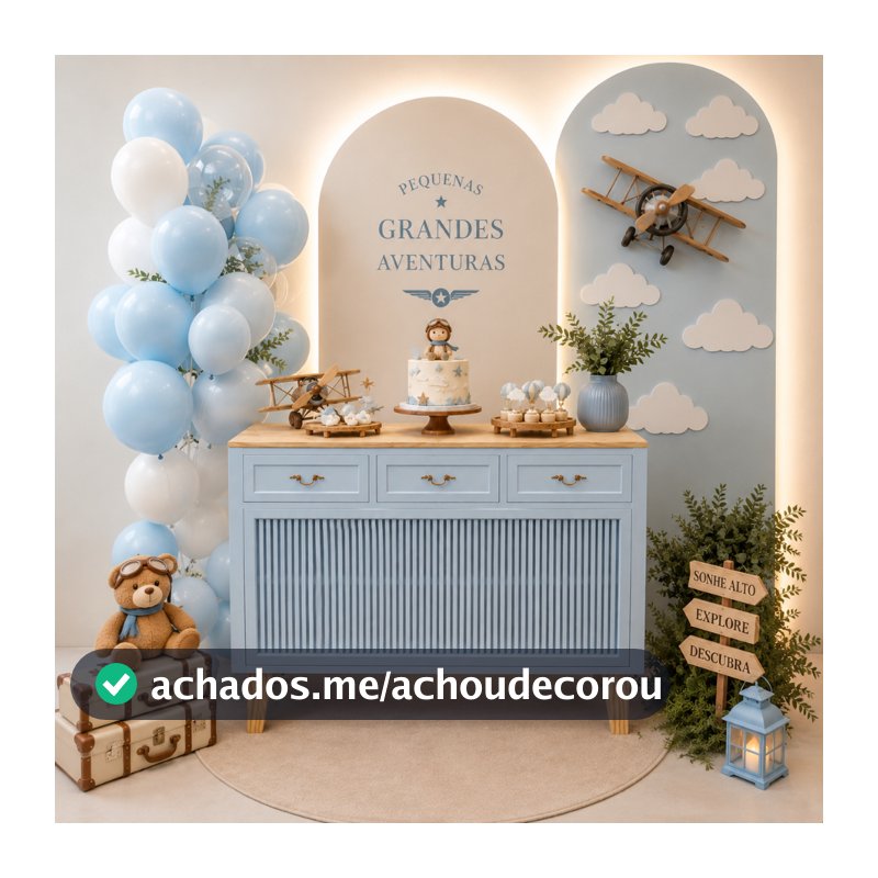 Cômoda Valquíria MDF 9mm para Festa Pegue e Monte com Tampo Pinus
