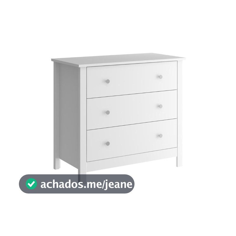 Cômoda Ditália 3 Gavetas DM-219 Branco