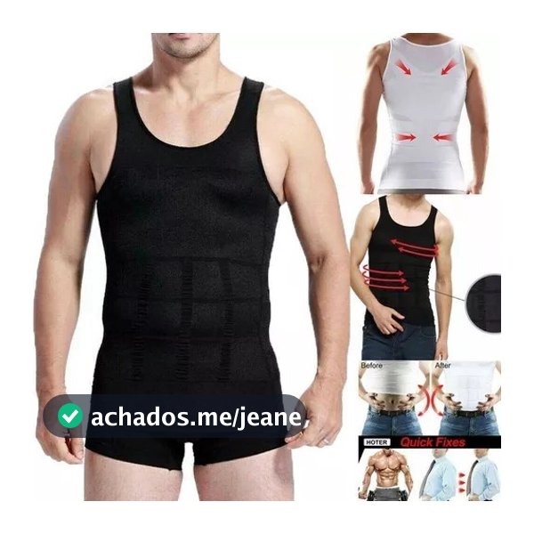Camisa regata slim preta e branca modela o corpo regata modeladora Cinta Camiseta Compressão Abdominal Masculino Regata