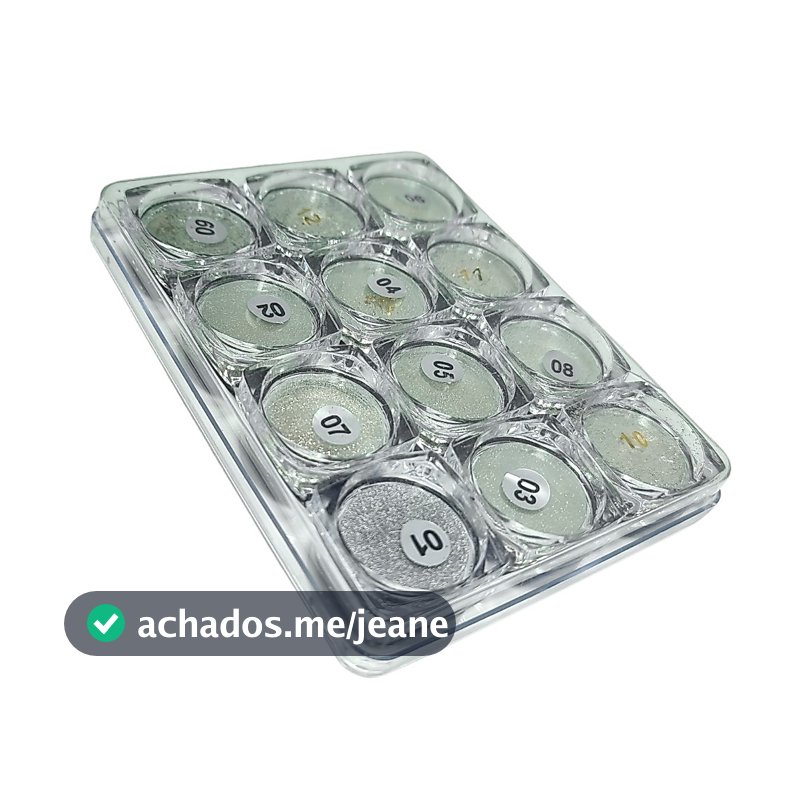 Kit 12 OU 6 OU 4 Pó Cromado ou Asa de Borboleta De Unha Gel Brilhante