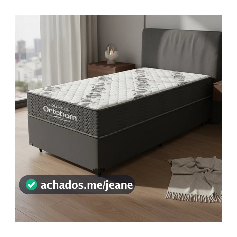 Cama Box com Colchão de Espuma D33 Ortobom Airtech 100 Solteiro 88cm
