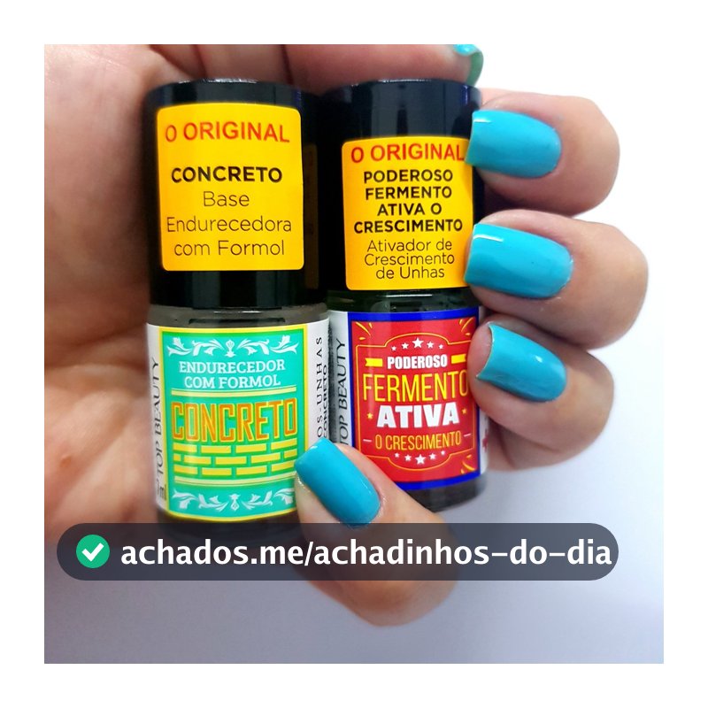Kit SOS Unhas Base Concreto Endurecedor + Base Fermento - Top Beauty
