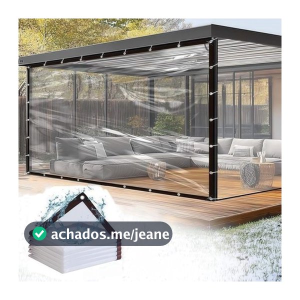 Lona Transparente Impermeável Reforçada Cobertura para Portas e Terraços Garagem e Proteção de Hortas