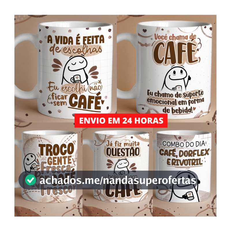 Caneca de Porcelana Personalizada - Xícara com Frases engraçadas e Divertidas - Café - Bento Flork Meme Cafe