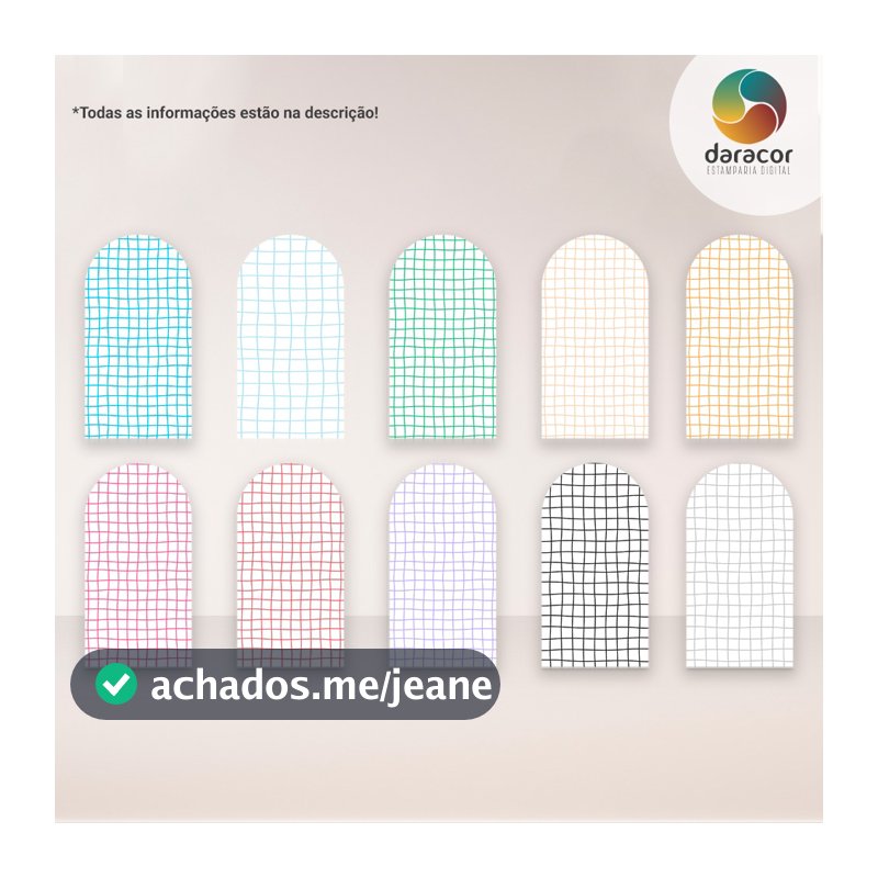 Painel Vertical Linhas Grid Cores Diversas - Retangular c/overloque e Romano c/ elástico FACE ÚNICA Tam Diversos