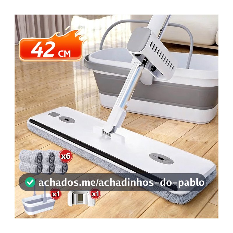 KIT 9 Conjunto De Esfregão E Balde Dobrável De Microfibra Com Raspador De Desaguamento -B01