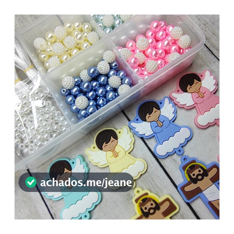 Terço para montagem 4 terço católico Infantil Candy Color + caixa ou saco de organza terços