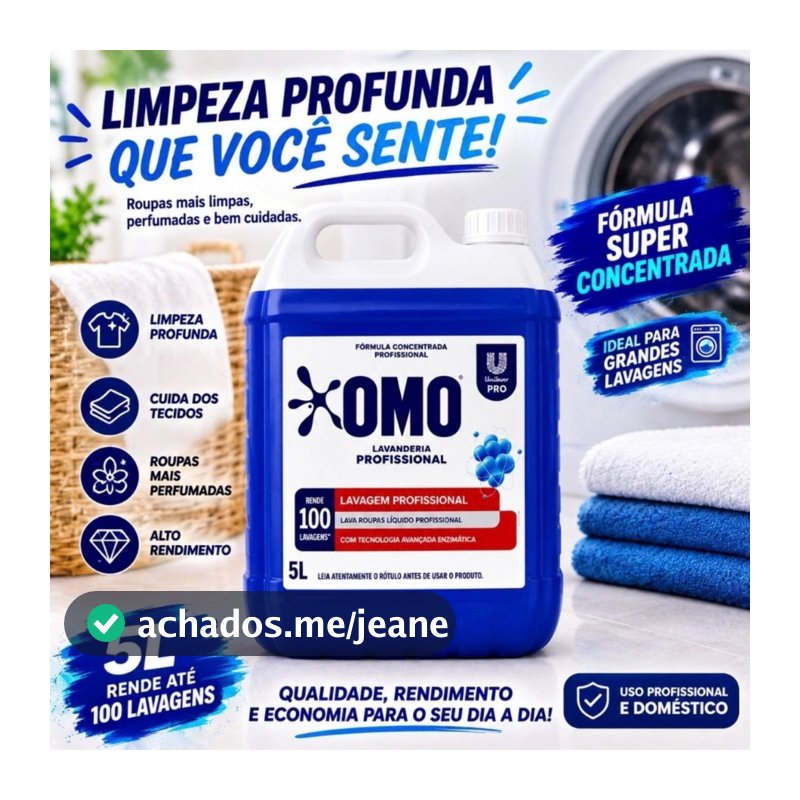 Galão OMO 5 Litros Até 100 Lavagens