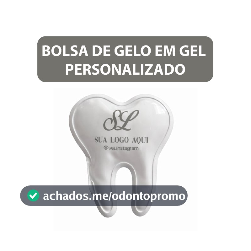 Bolsa térmica em gel - DENTE - PERSONALIZADA -  Kit 10 un - cores variadas - Quente/Frio - Bolsa de gelo em gel