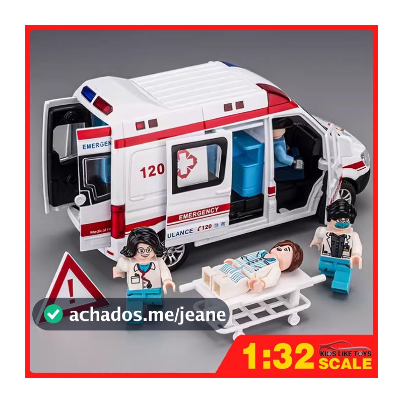 KLT 1 : 32 Benz Ambulância 120 Metal Alloy Toys Carro Modelo Diecast Veículo Para Meninos Simulação De Som Efeito Luz Coleção De Hobbies Presentes