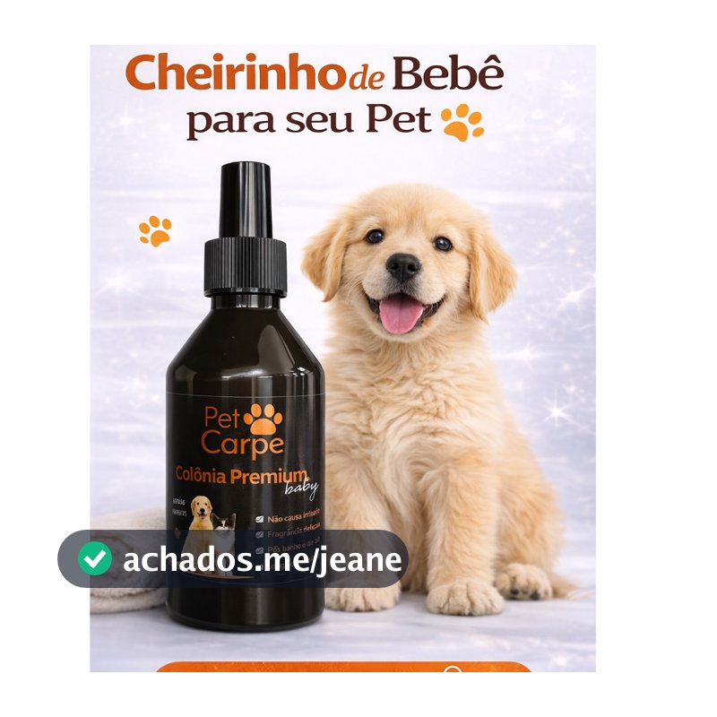 Perfume Colônia Pet Baby Premium 250 ml cachorros e gatos pets Fragância mamae Bebê