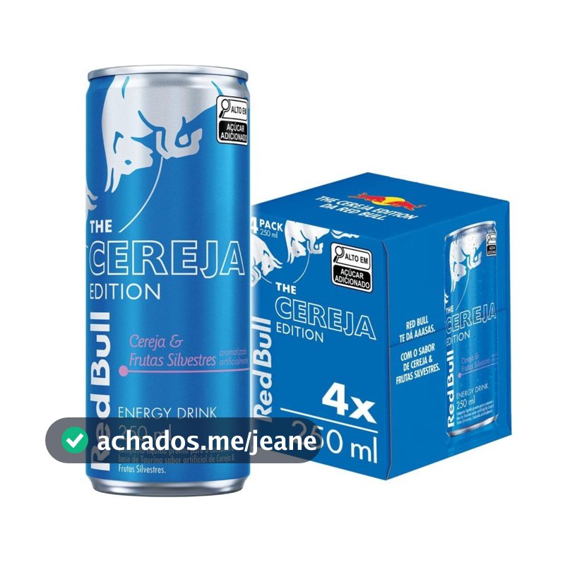 Pack de 4 latas, Red Bull Energético, Cereja e Frutas Silvestres, 250ml