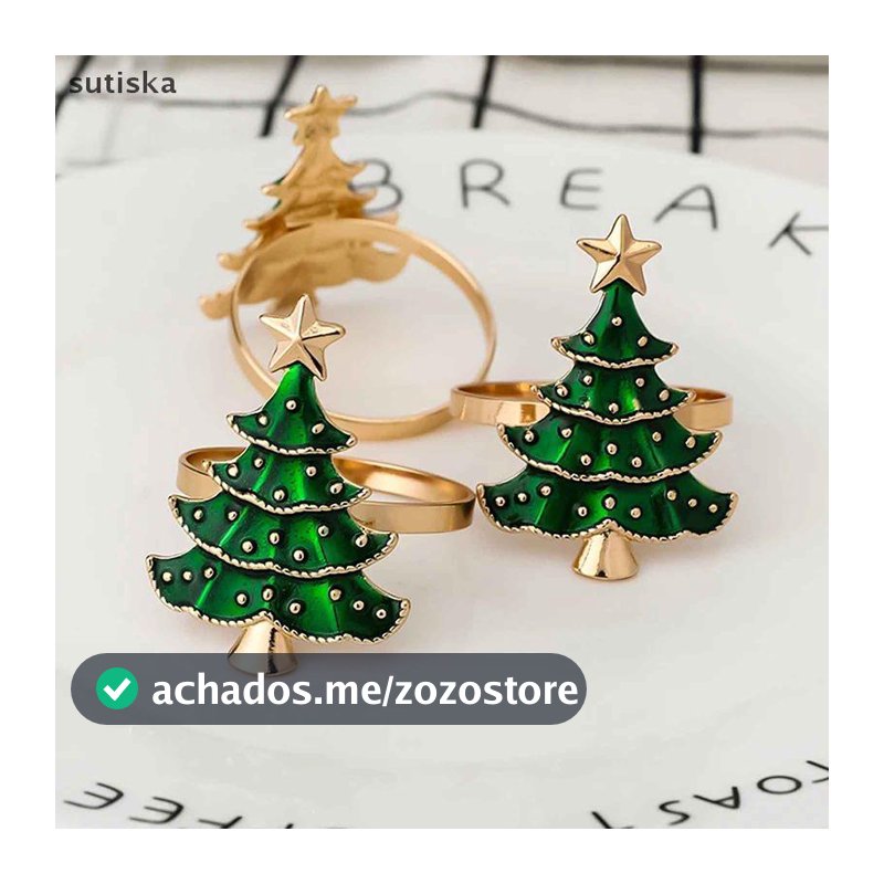 sutiska 6 Peças Anéis De Guardanapo De Natal Enfeites De Árvore Casa Cozinha Mesa De Jantar Decoração Suprimentos De Fes