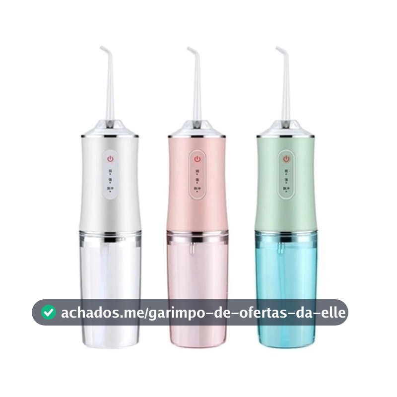 Irrigador Dental Elétrico Oral Portátil Recarregável USB 220ml Limpeza Para família ou viagem