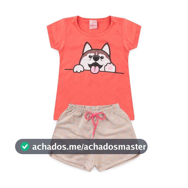 Conjunto Infantil Feminino Shorts e Baby Look Menina L19