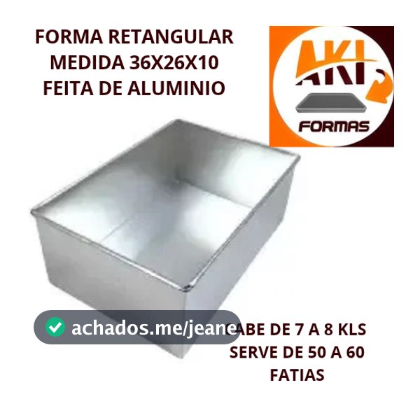 FORMA RETANGULAR 36X26X10 ALTA DE ALUMINIO PARA BOLO 1 PEÇA NUMERO 4 (( CAIXA 4 ))