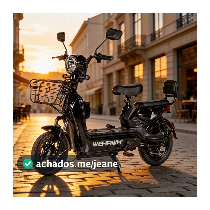 Bicicleta Elétrica Scooter WX03 800W Bat de Chumbo 48V 12Ah 32km/h Basket Bike Autopropelido Pré Montada  🇧🇷